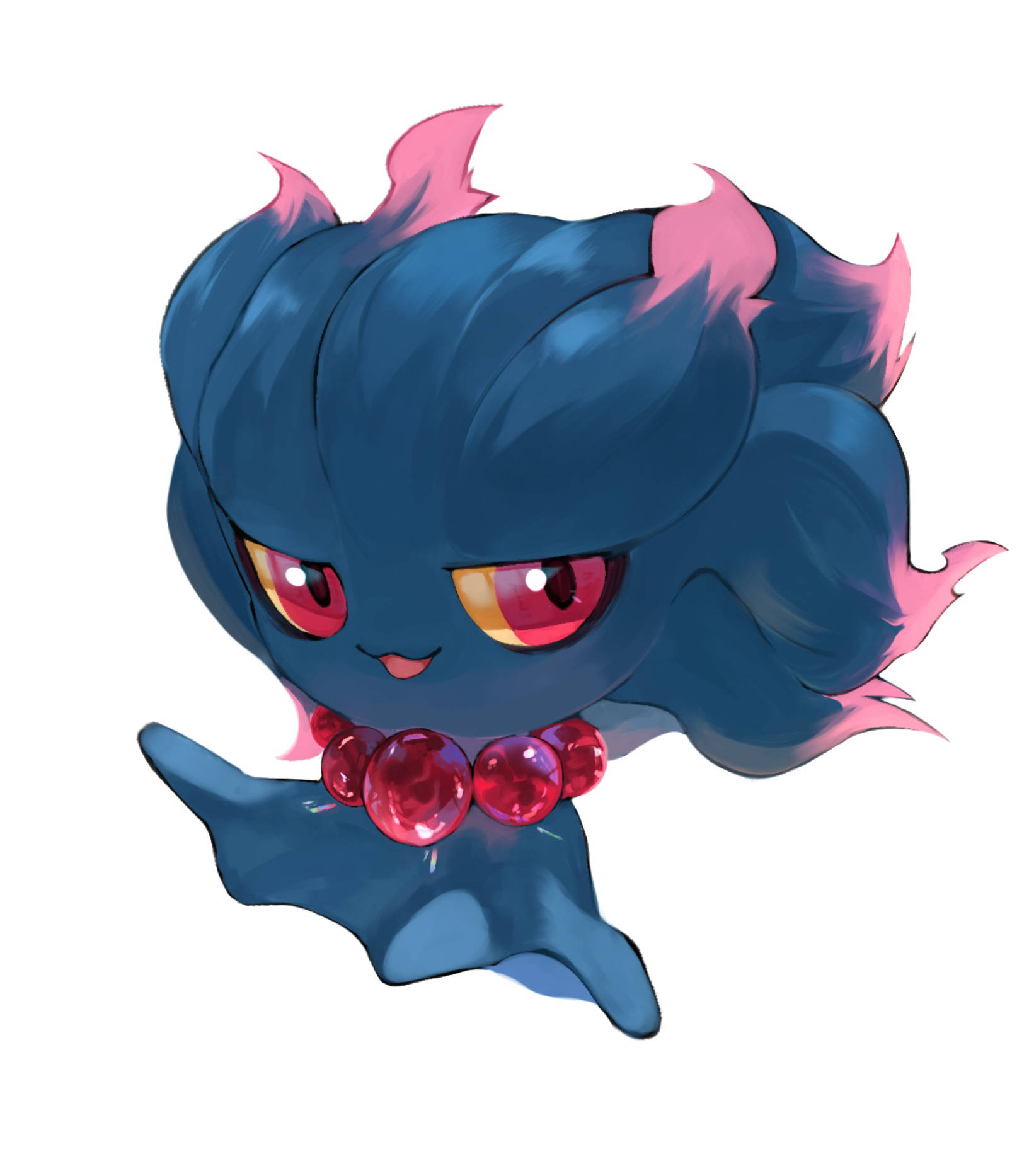 Misdreavus, blue anime creature, pink hair, HD Phone Wallpaper