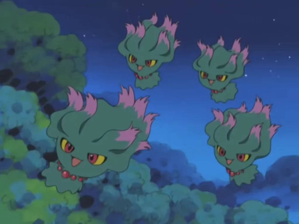 Misdreavus, green, pink spikes, SD Desktop Wallpaper