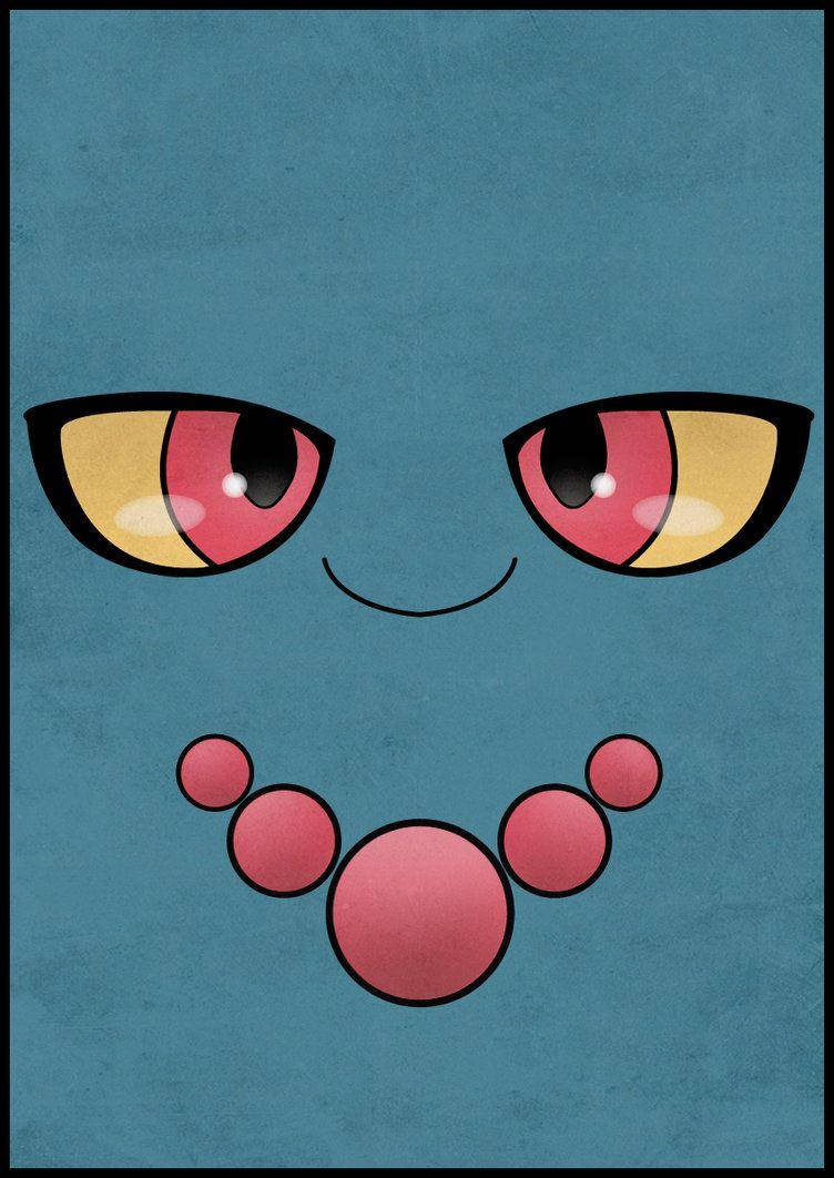 Misdreavus, blue, yellow eyes, SD Phone Wallpaper