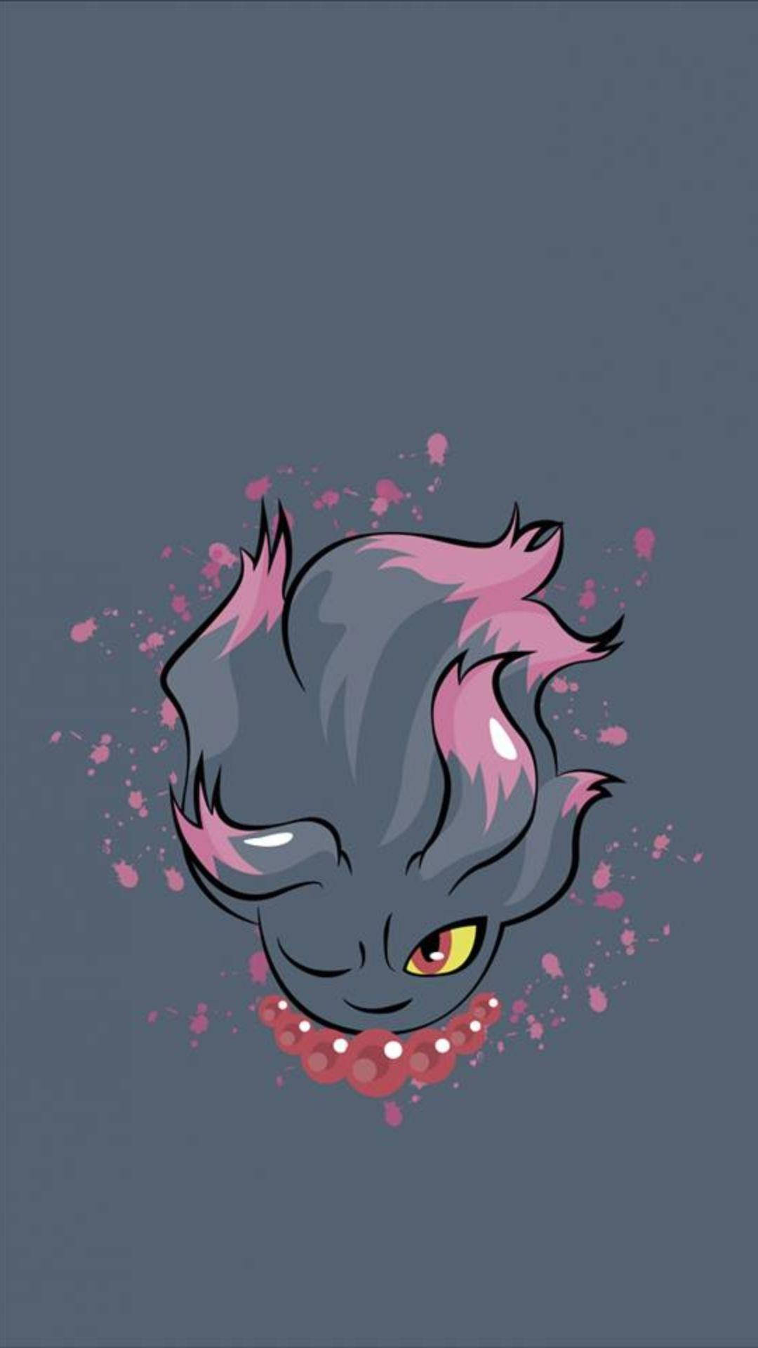 Misdreavus, gray and pink fur, yellow eyes, Full HD Phone Wallpaper
