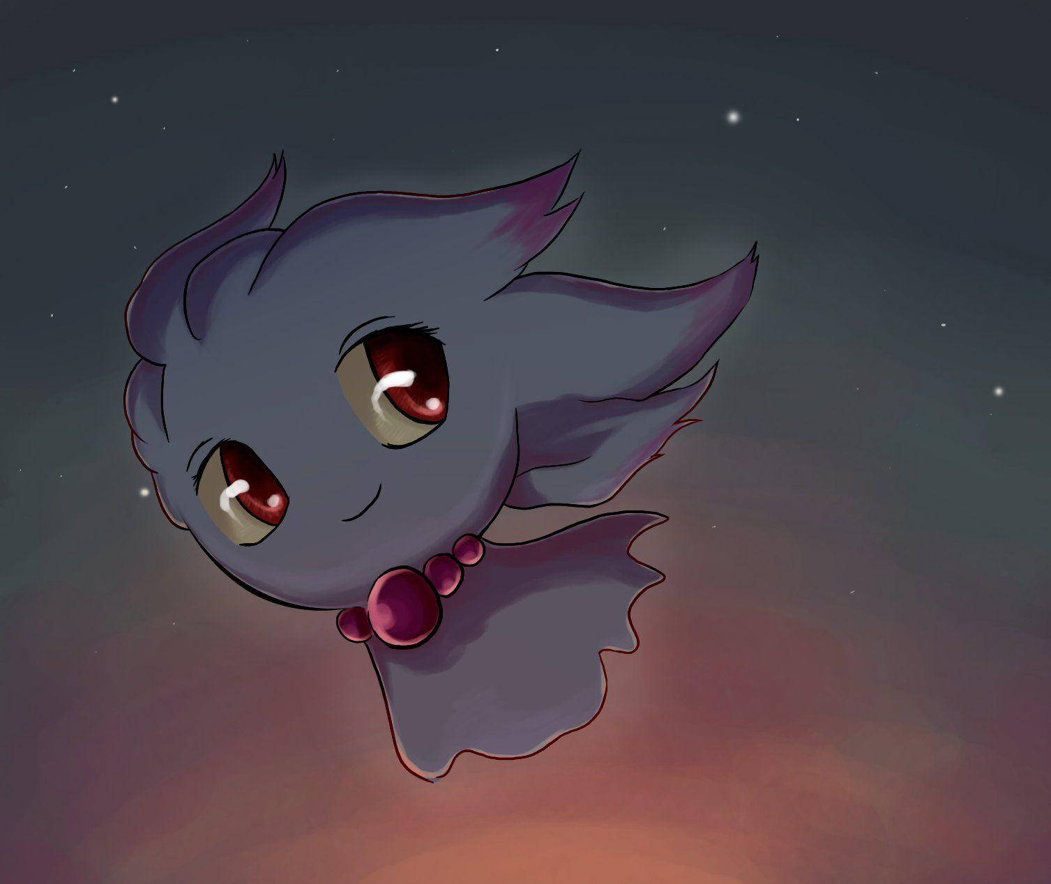 Misdreavus, purple, red eyes, HD Desktop Wallpaper