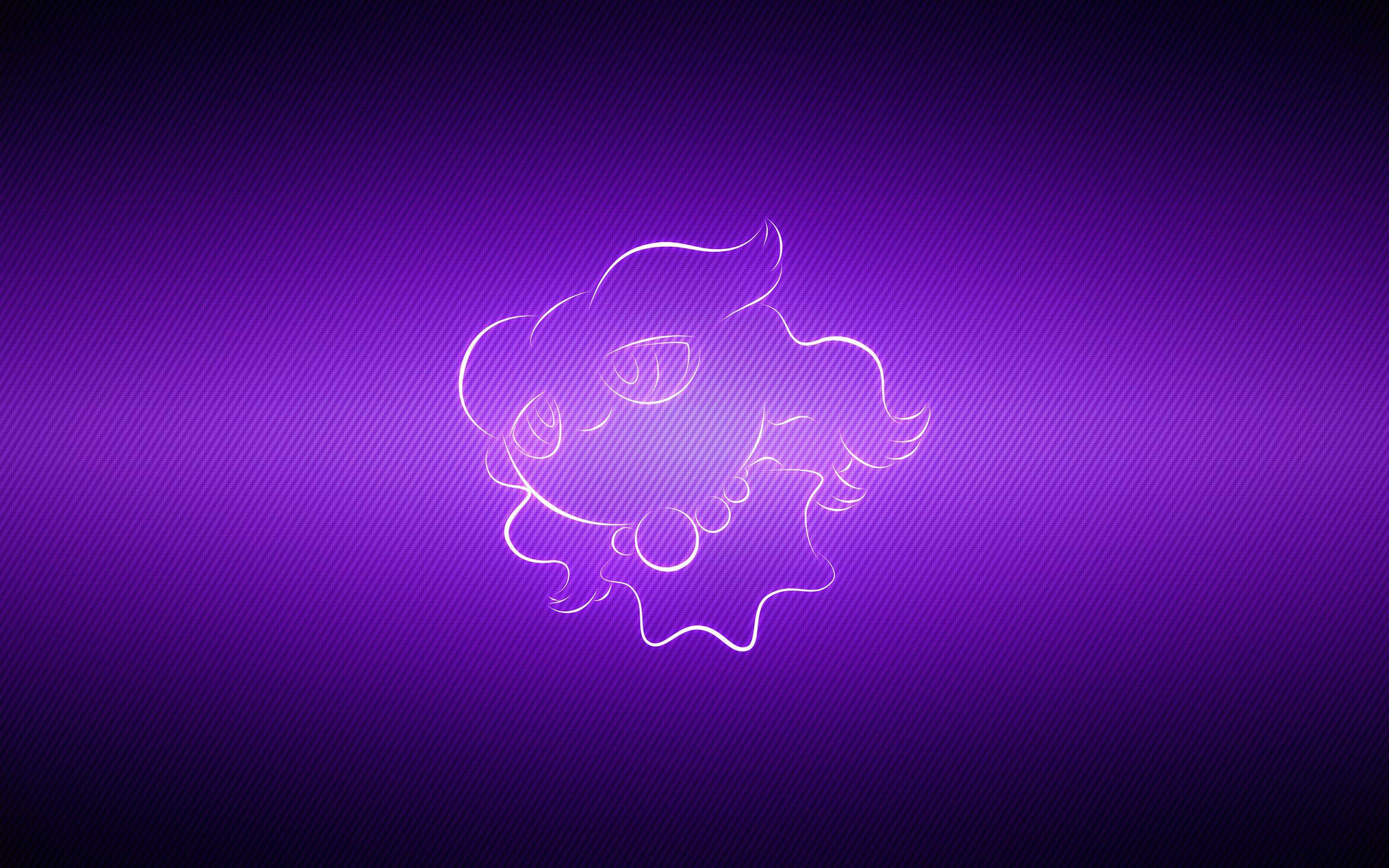 Misdreavus, glowing white line-art silhouette, stylized creature, 2K Desktop Wallpaper