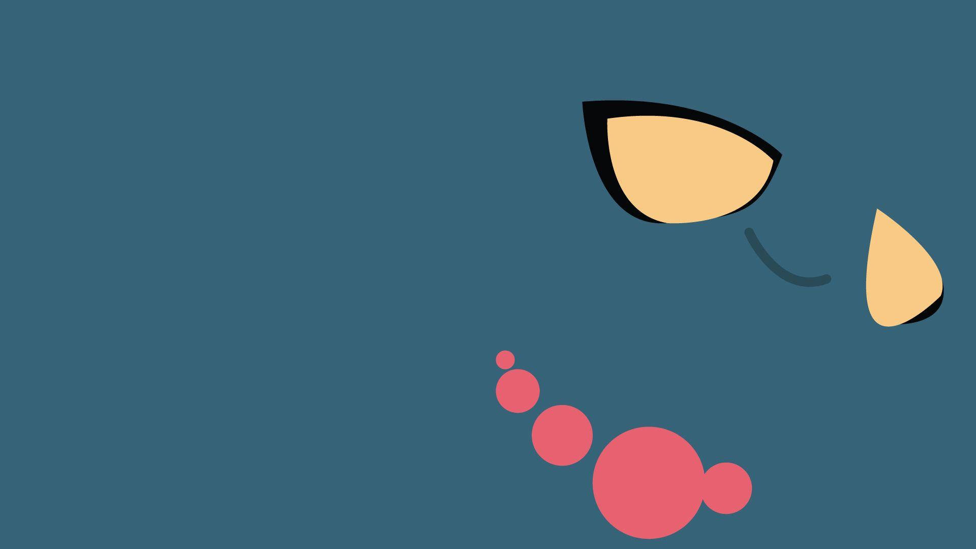 Misdreavus, pink bubble trail, teal background, Full HD Desktop Wallpaper