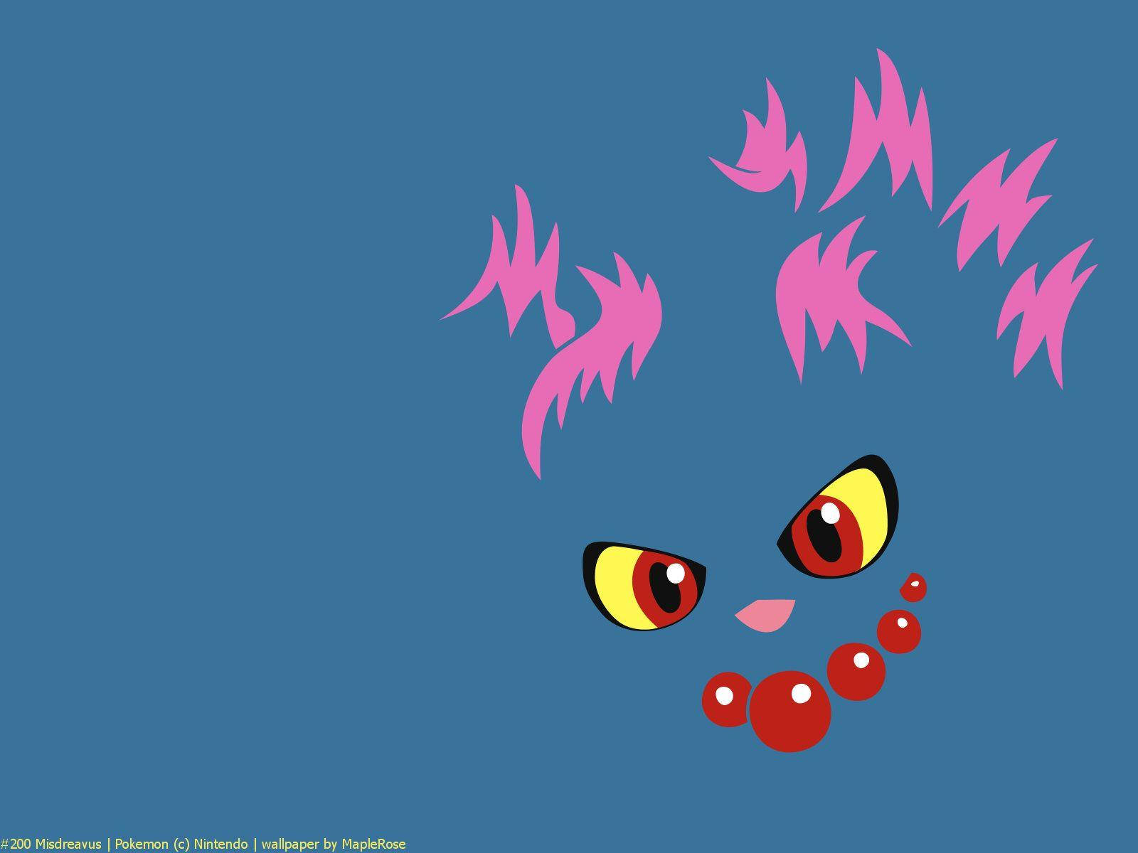 Misdreavus, pink spiky hair, yellow eyes, HD Desktop Wallpaper