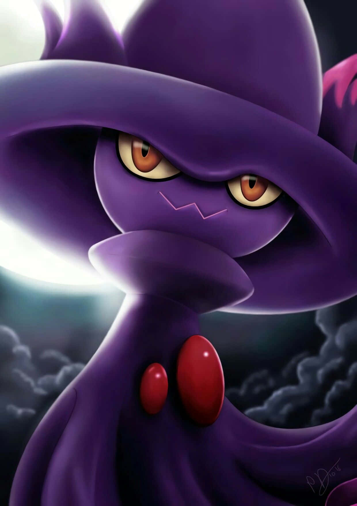 Mismagius, bright moon, purple, HD Phone Wallpaper