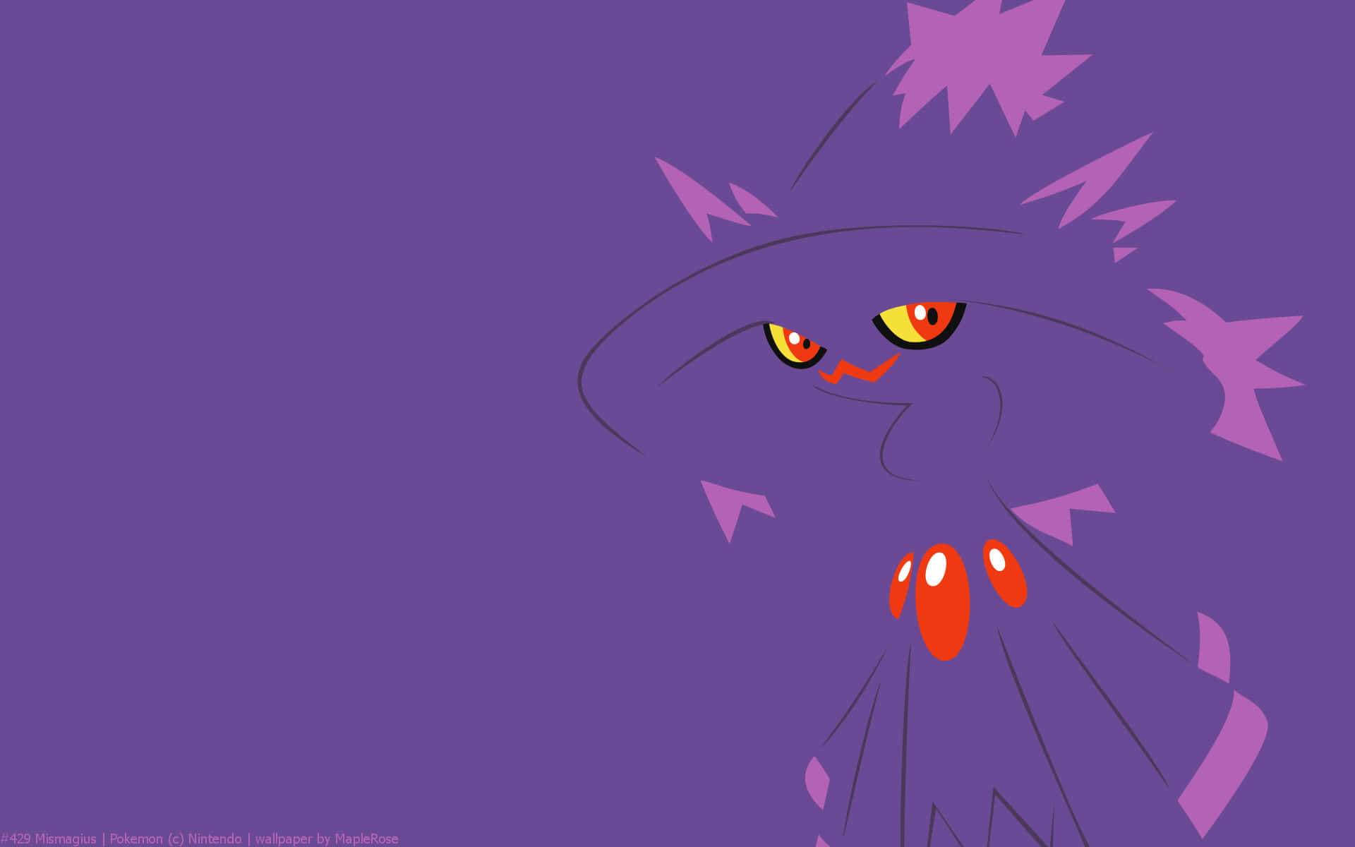 Mismagius, purple, glowing yellow eyes, Full HD Desktop Wallpaper