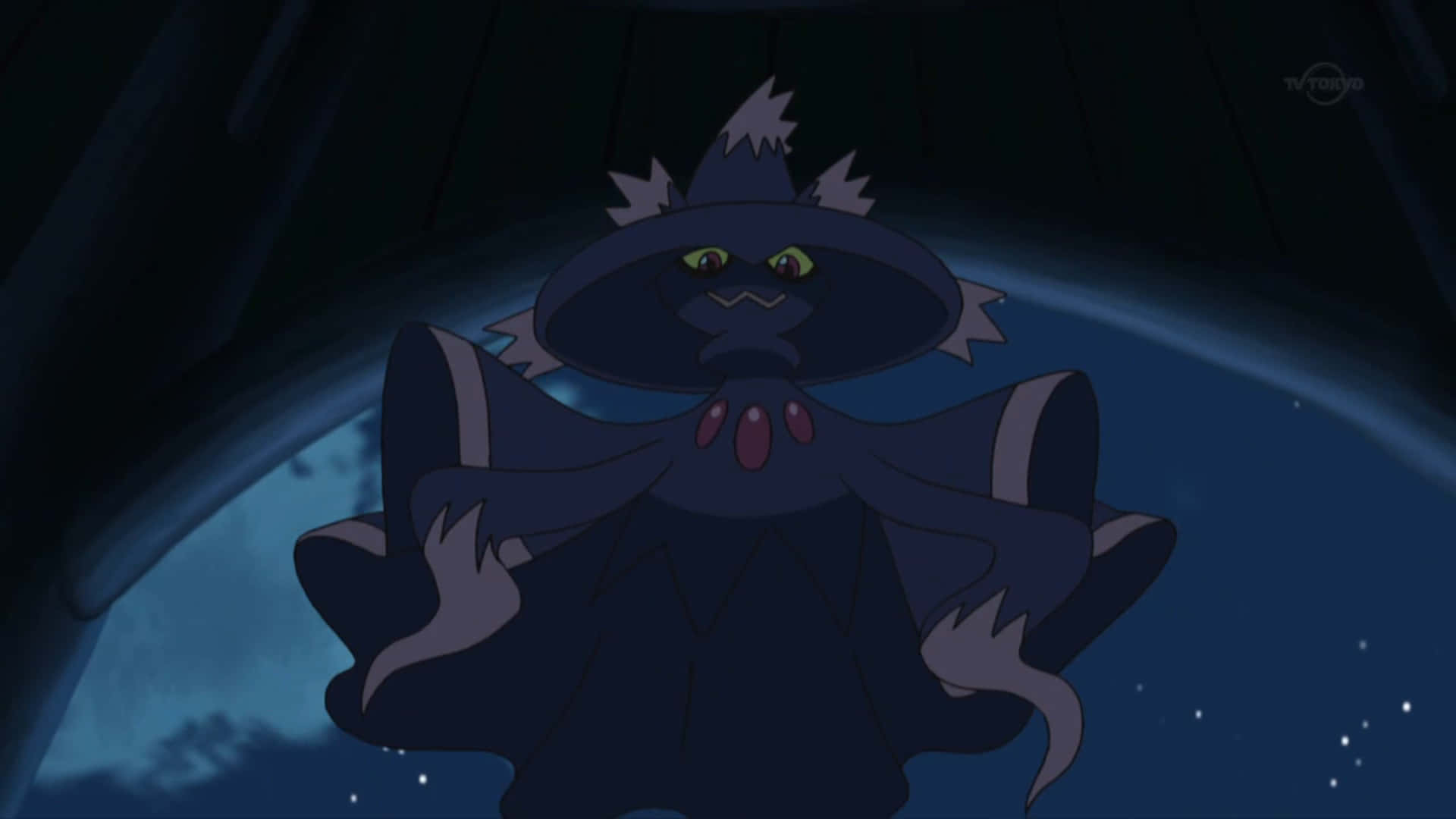 Mismagius, dark blue, glowing yellow eyes, Full HD Desktop Wallpaper