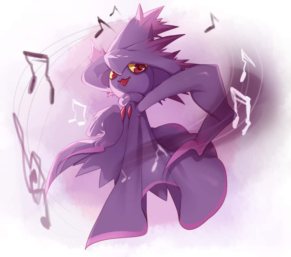 Mismagius, musical notes, purple, SD Desktop Wallpaper