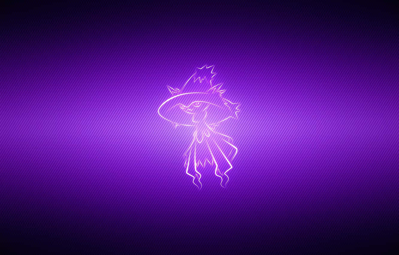 Mismagius, purple, glowing white line-art silhouette, HD Desktop Wallpaper