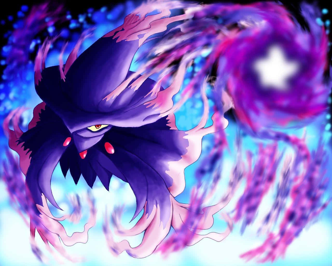 Mismagius, purple energy ball, glowing yellow eyes, HD Desktop Wallpaper