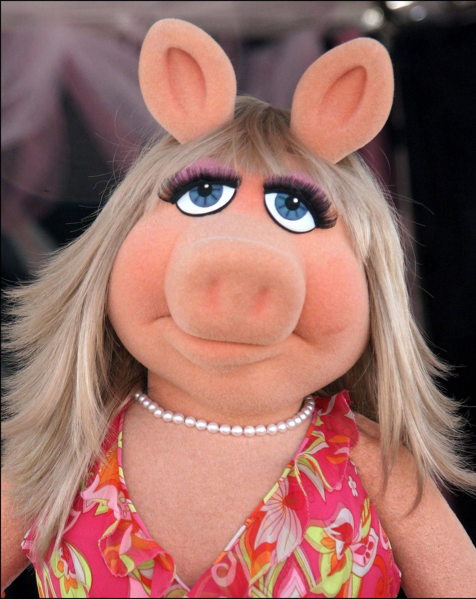 Miss Piggy, floral top, pearl necklace, Full HD Phone Wallpaper