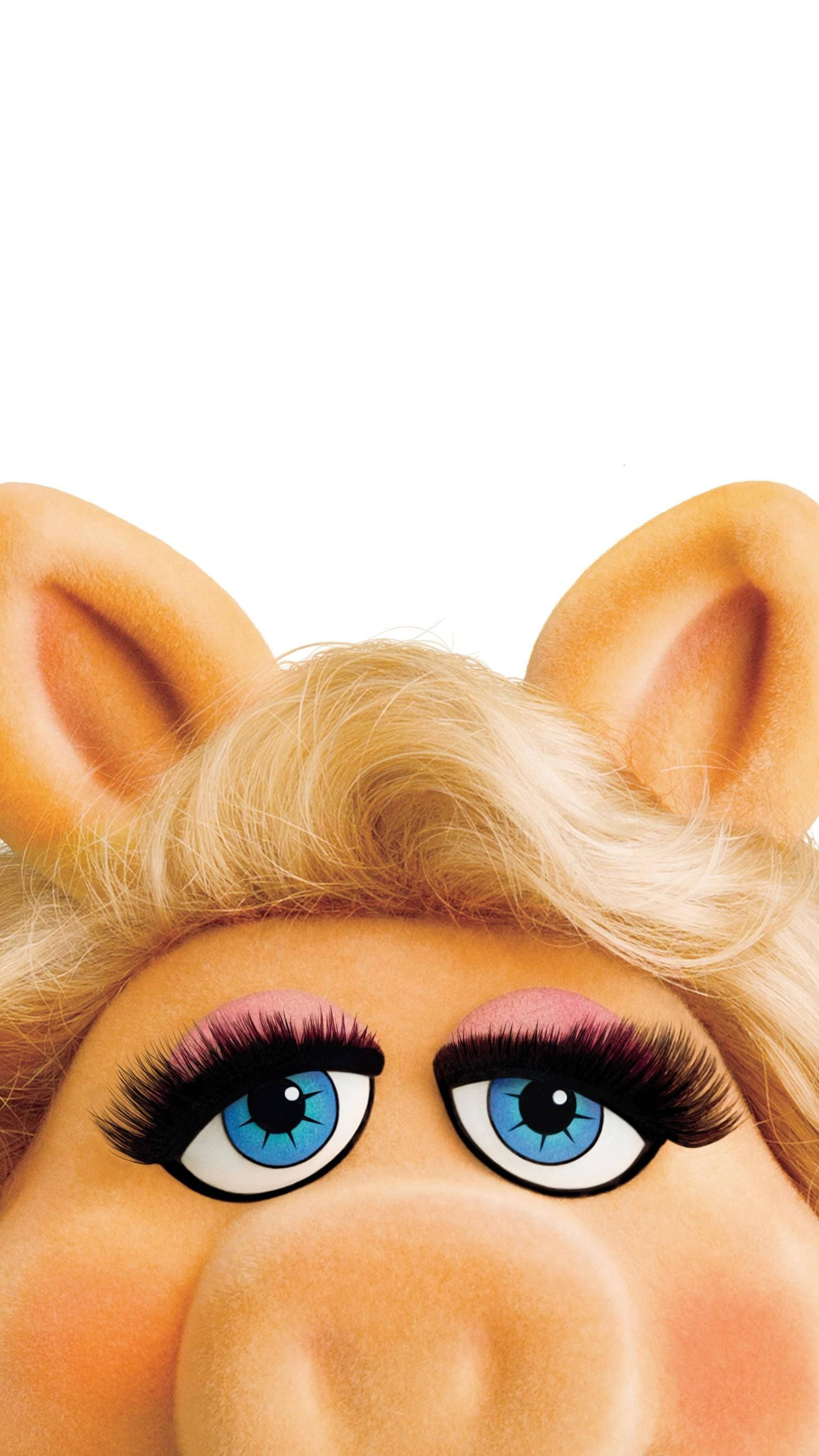 Miss Piggy, rosy cheeks, blue eyes, 2K Phone Wallpaper
