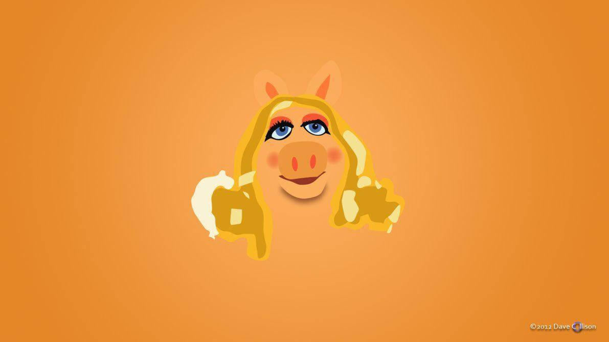 Miss Piggy, orange, blonde hair, SD Desktop Wallpaper