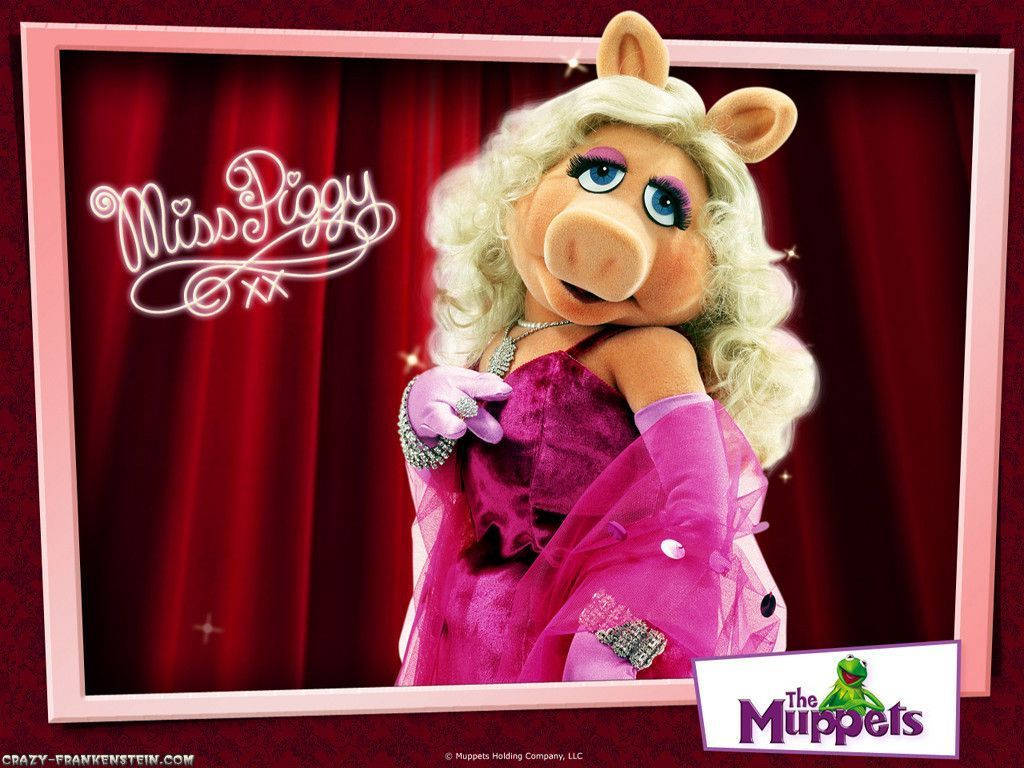 Miss Piggy, pink dress, glamorous pink gown, SD Desktop Wallpaper