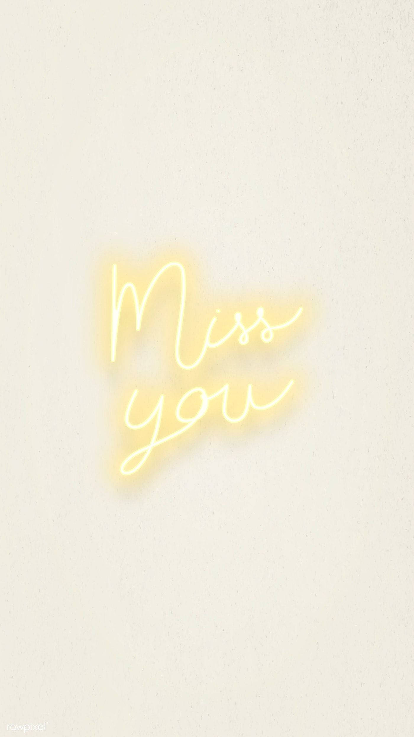 Missing You, yellow neon lettering, soft glowing yellow neon sign, Full HD Phone Wallpaper