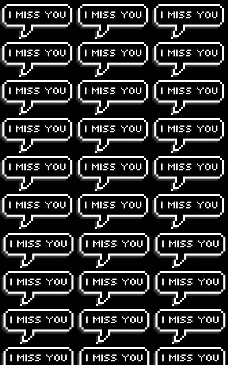 Missing You, speech bubble, pixelated, HD Phone Wallpaper