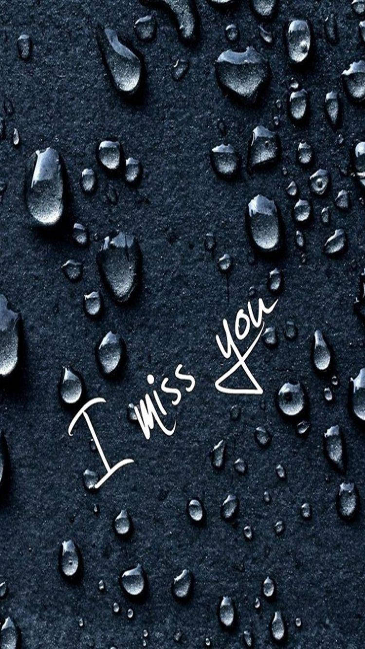 Missing You, white cursive text, dark textured surface, HD Phone Wallpaper