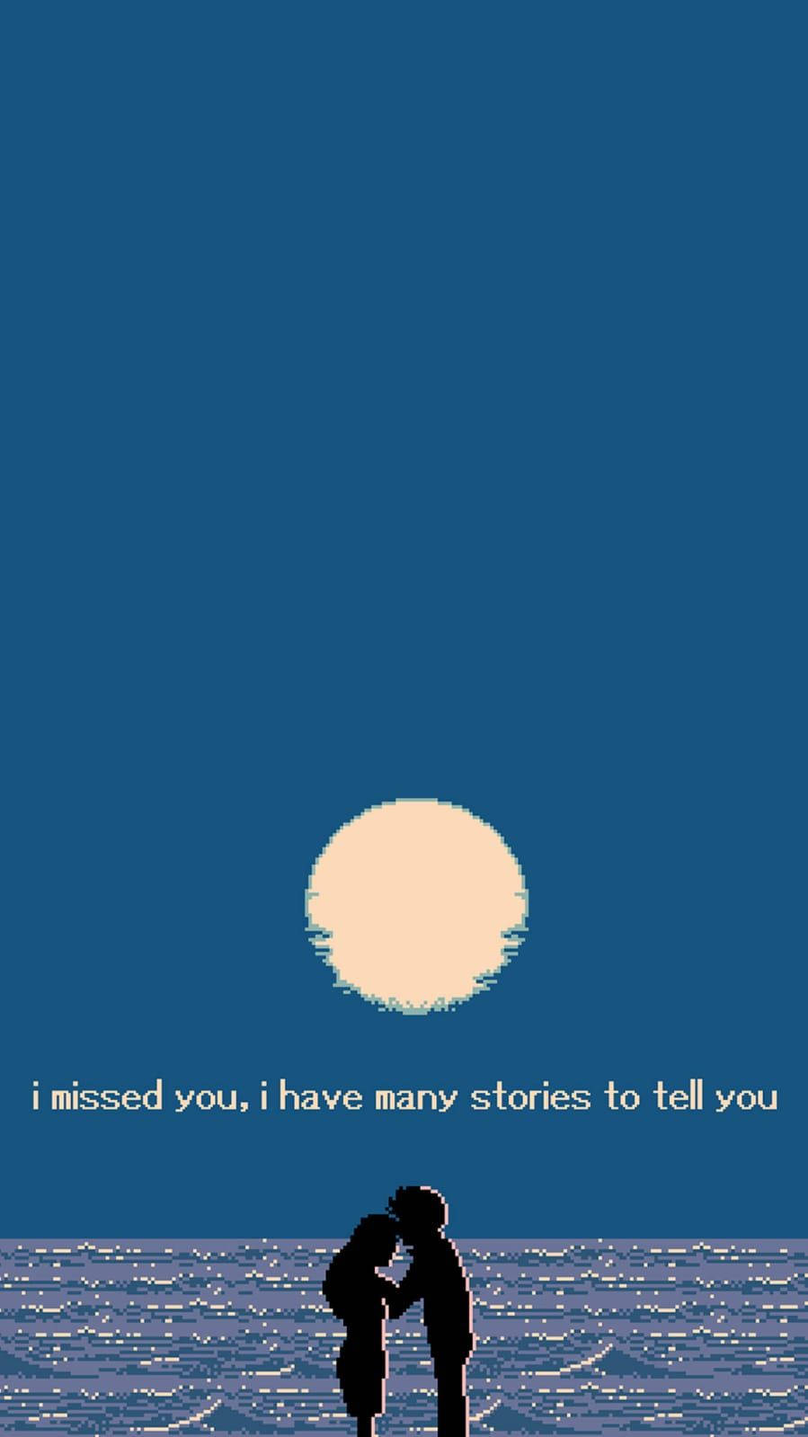 8 Bit Pixel Art, deep blue ocean, glowing moon, HD Phone Wallpaper