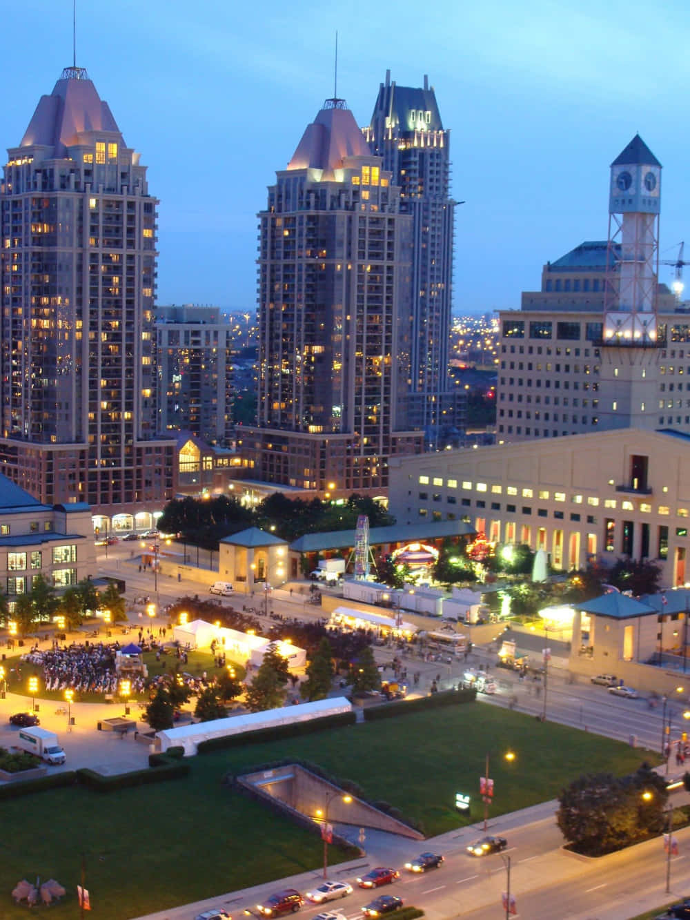 Mississauga, twilight, cityscape, HD Phone Wallpaper