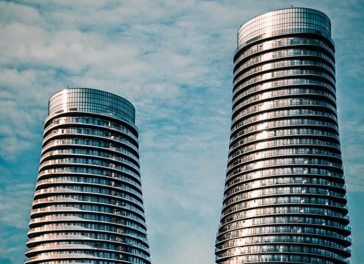 Mississauga skyline, sunset, soft blue sky, SD Desktop Wallpaper