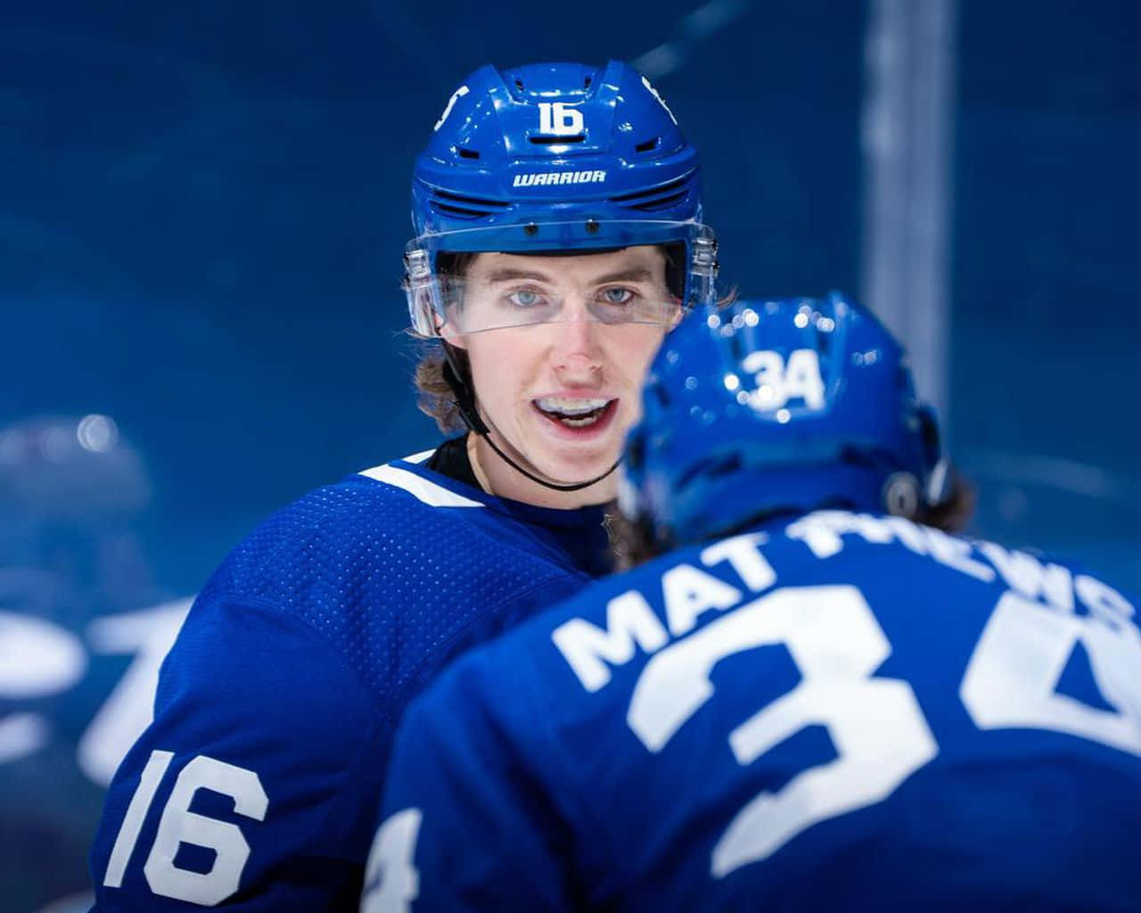 Mitchell Marner, blue jerseys, ice, HD Desktop Wallpaper