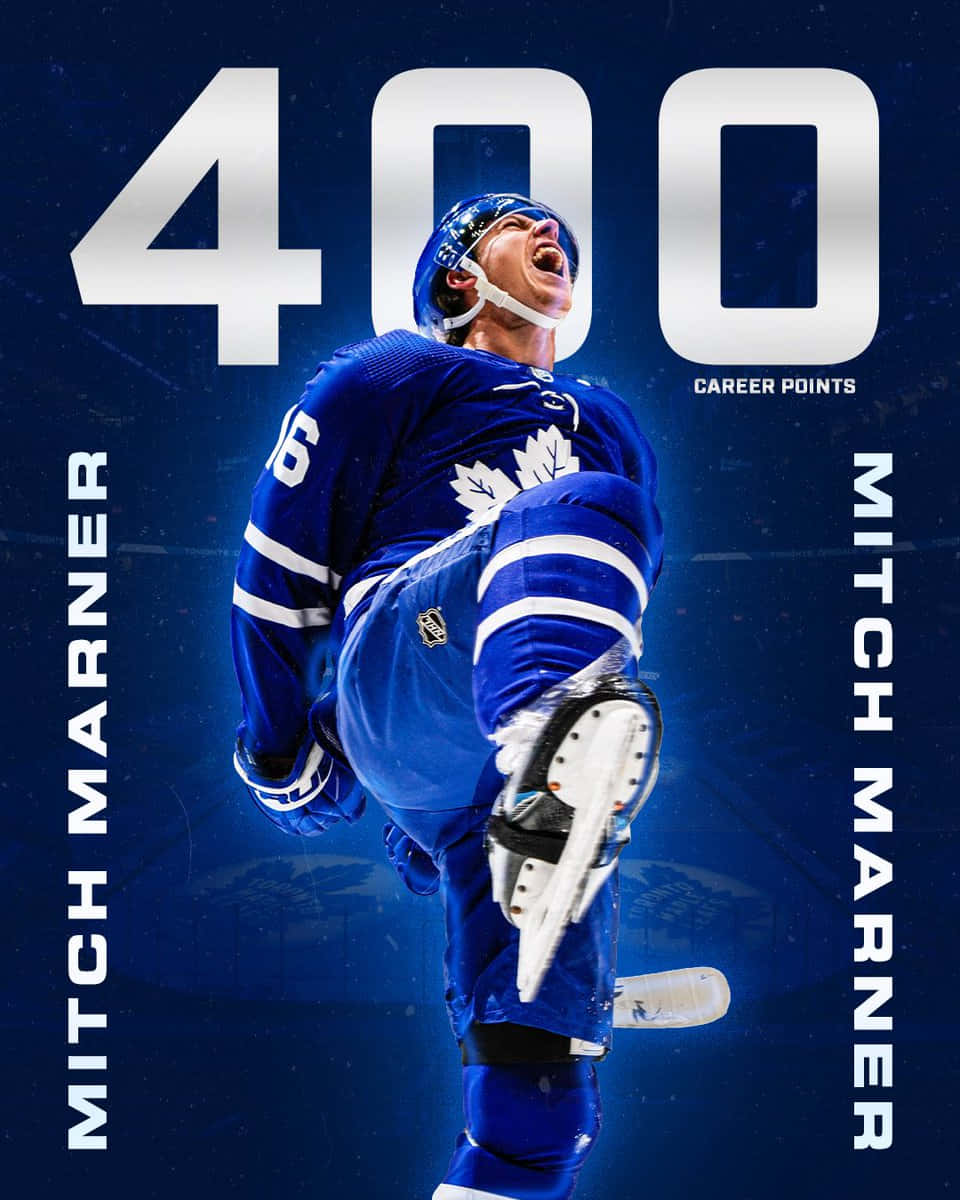 Mitchell Marner, 400 career points, blue jersey, SD Phone Wallpaper