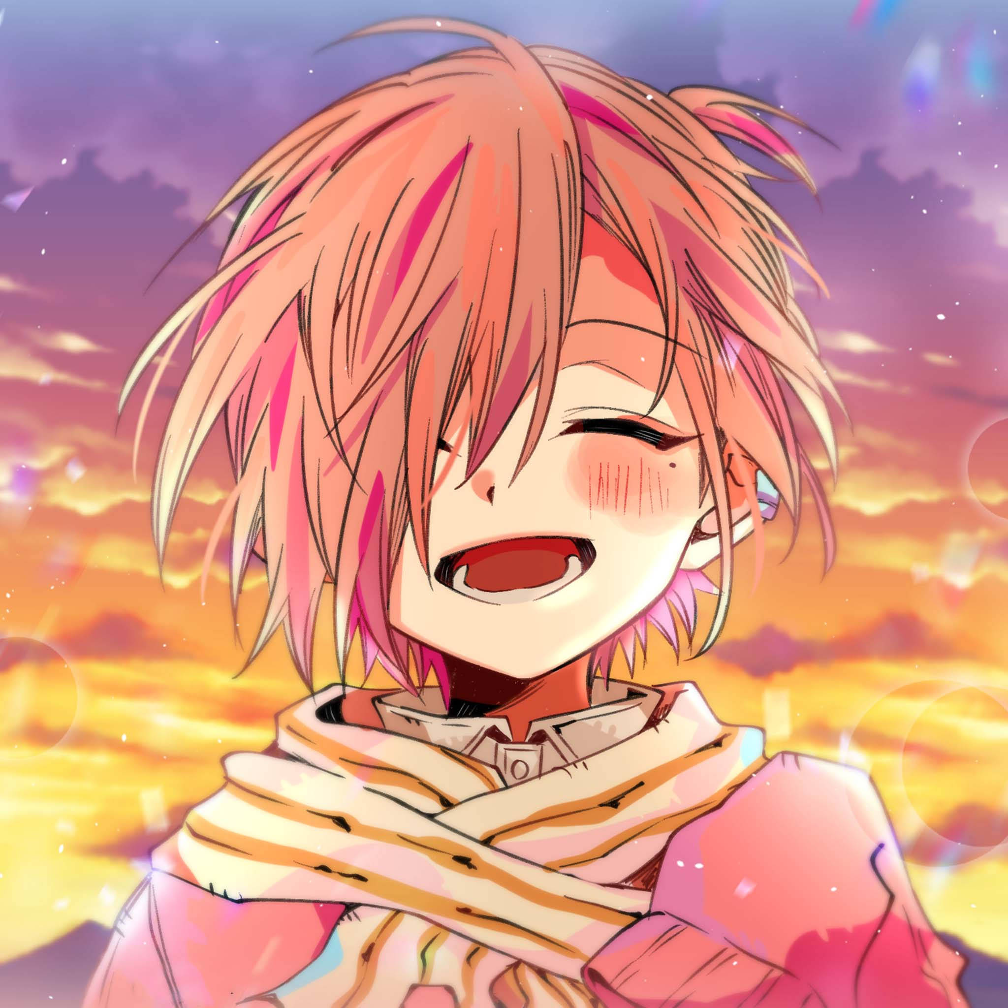 Mitsuba Sousuke, pink hair, joyfully, Full HD Desktop Wallpaper