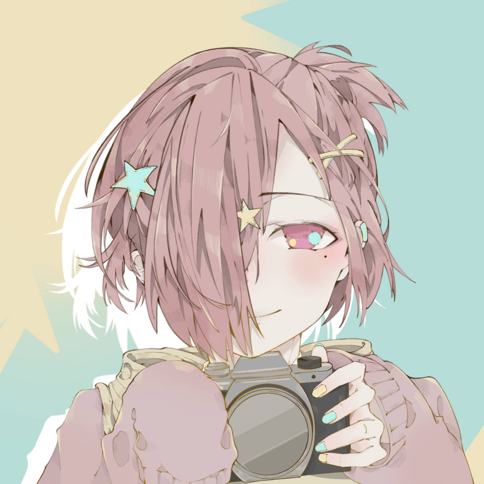 Mitsuba Sousuke, pastel art, pink hair, Full HD Desktop Wallpaper