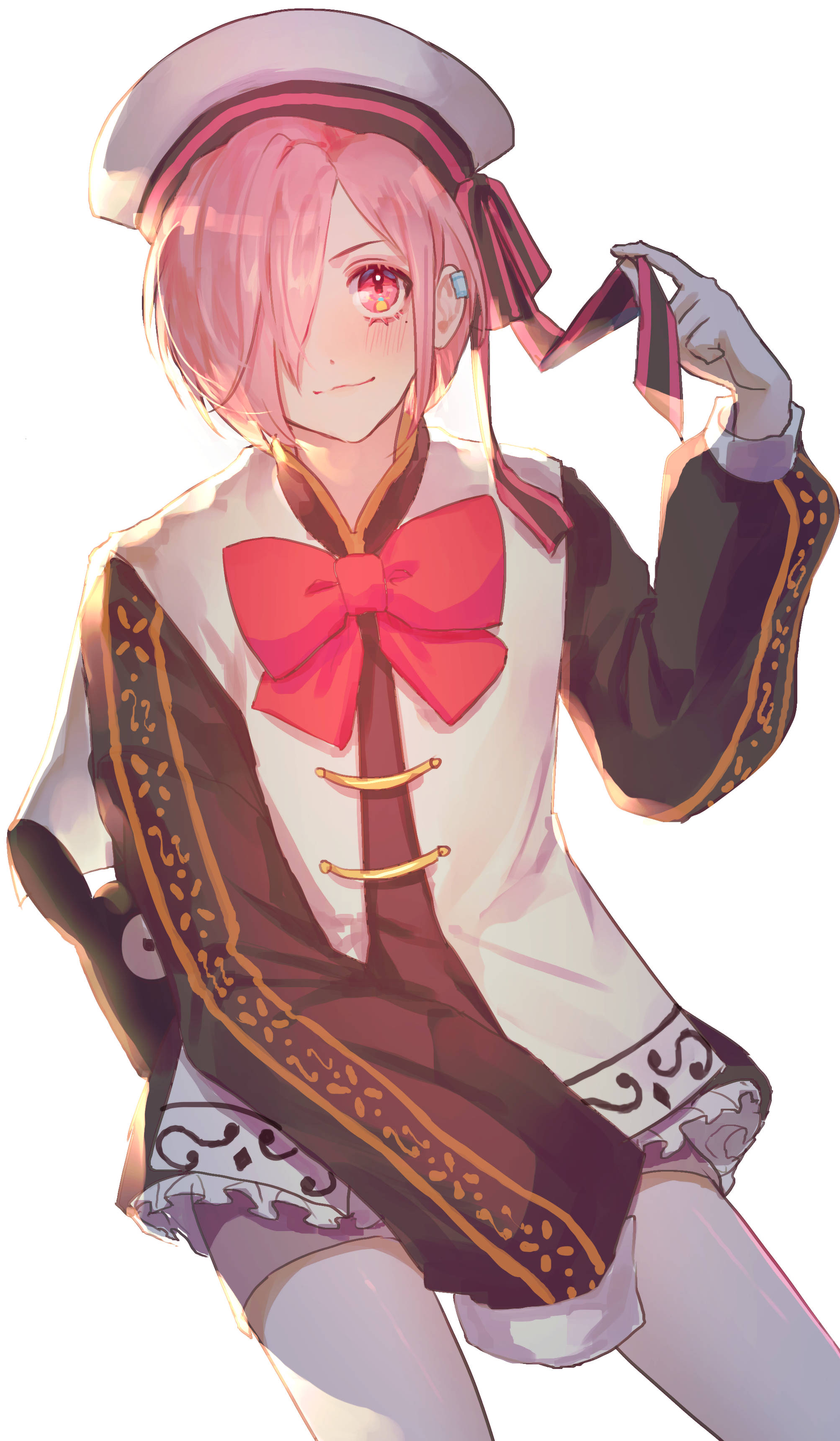 Mitsuba Sousuke, pink hair, red eyes, 2K Phone Wallpaper