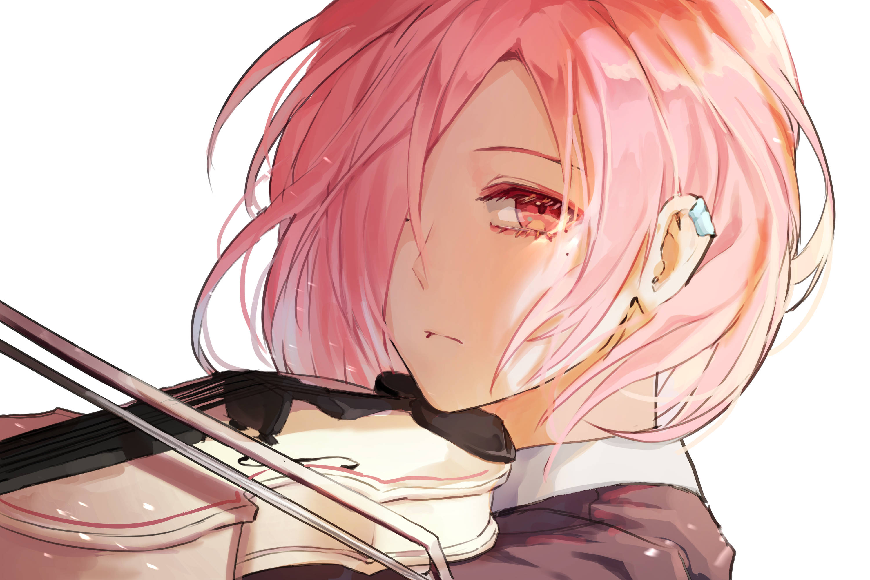 Mitsuba Sousuke, violin, pink-haired, 2K Desktop Wallpaper