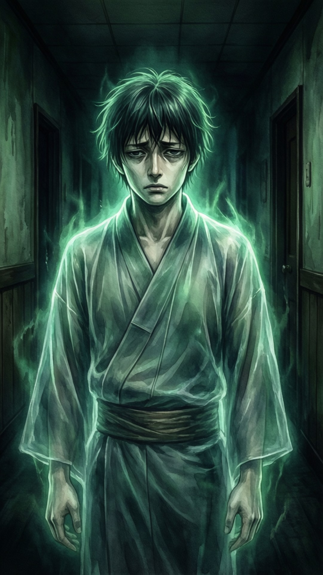 Mitsuba Sousuke, ghostly young man, traditional robe, Full HD Phone Wallpaper