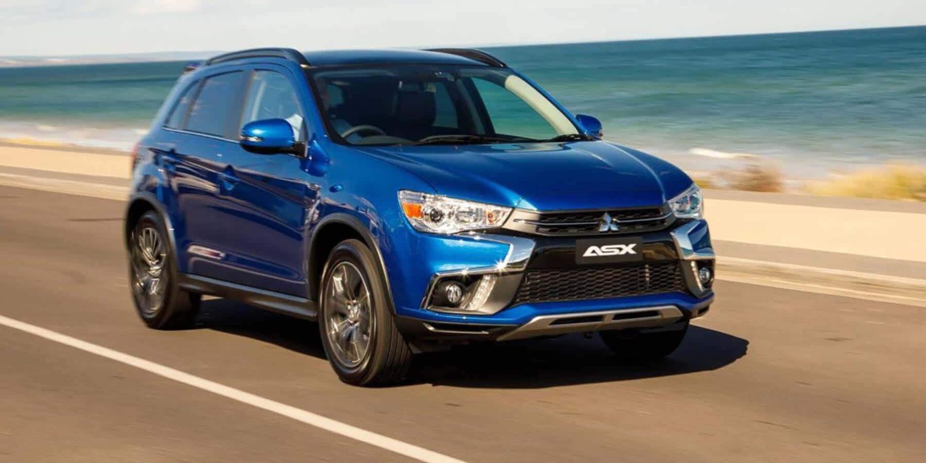 Mitsubishi ASX, vibrant blue, coastal highway, HD Desktop Wallpaper