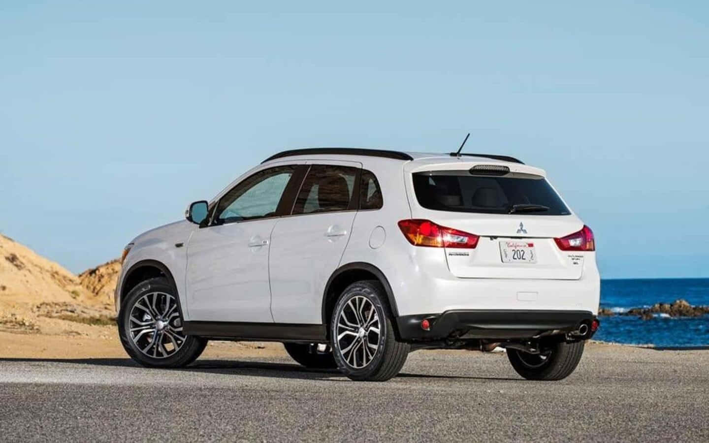 Mitsubishi ASX, white, coastal road, HD Desktop Wallpaper