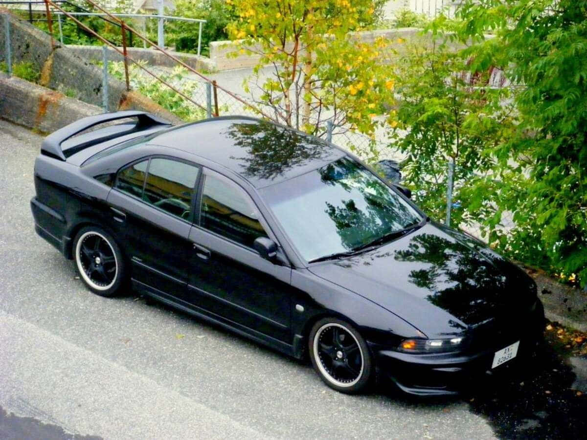 Mitsubishi Galant, black, rear wing, SD Desktop Wallpaper