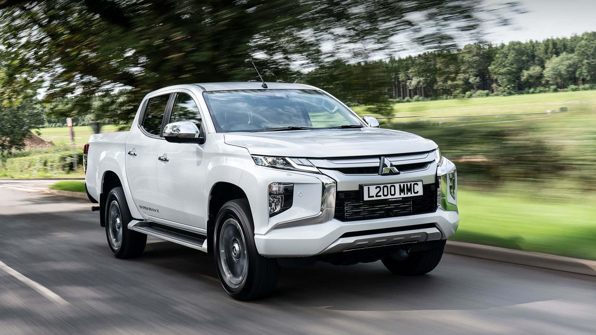 Mitsubishi L200, white, pickup truck, Full HD Desktop Wallpaper