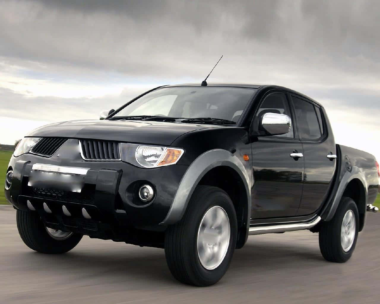 Mitsubishi L200, black, chrome accents, HD Desktop Wallpaper