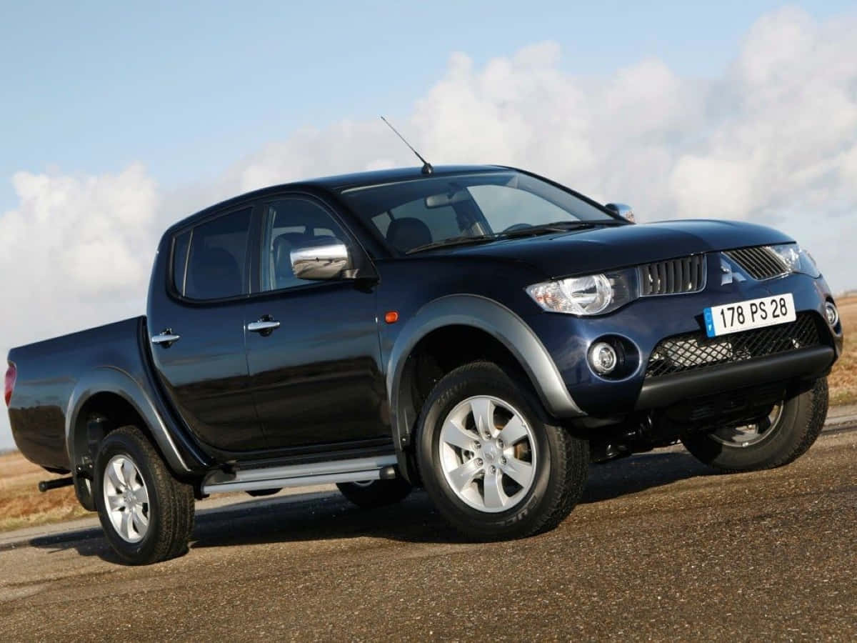 Mitsubishi L200, dark blue, pickup truck, SD Desktop Wallpaper