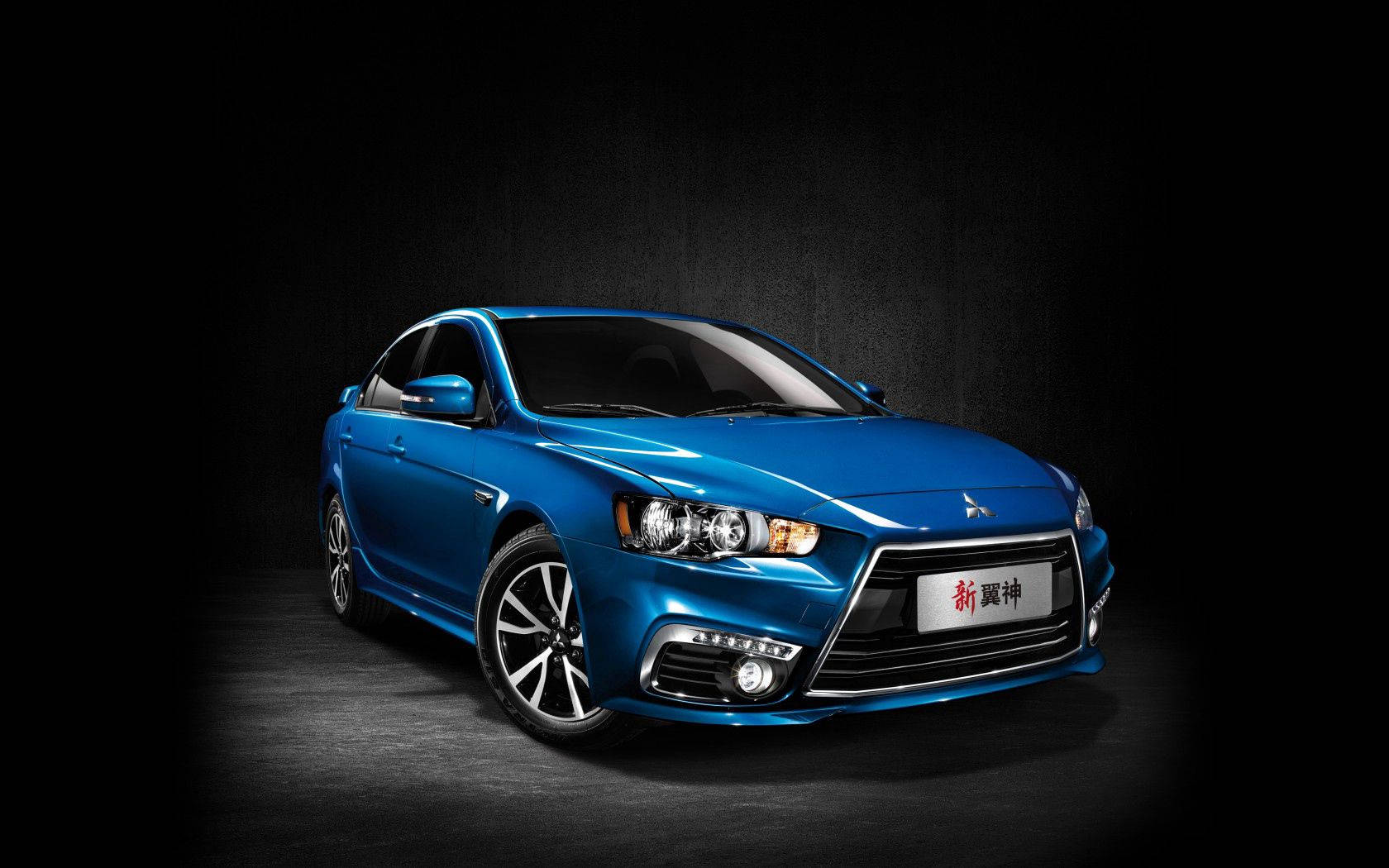 Mitsubishi Lancer, blue, glossy, HD Desktop Wallpaper