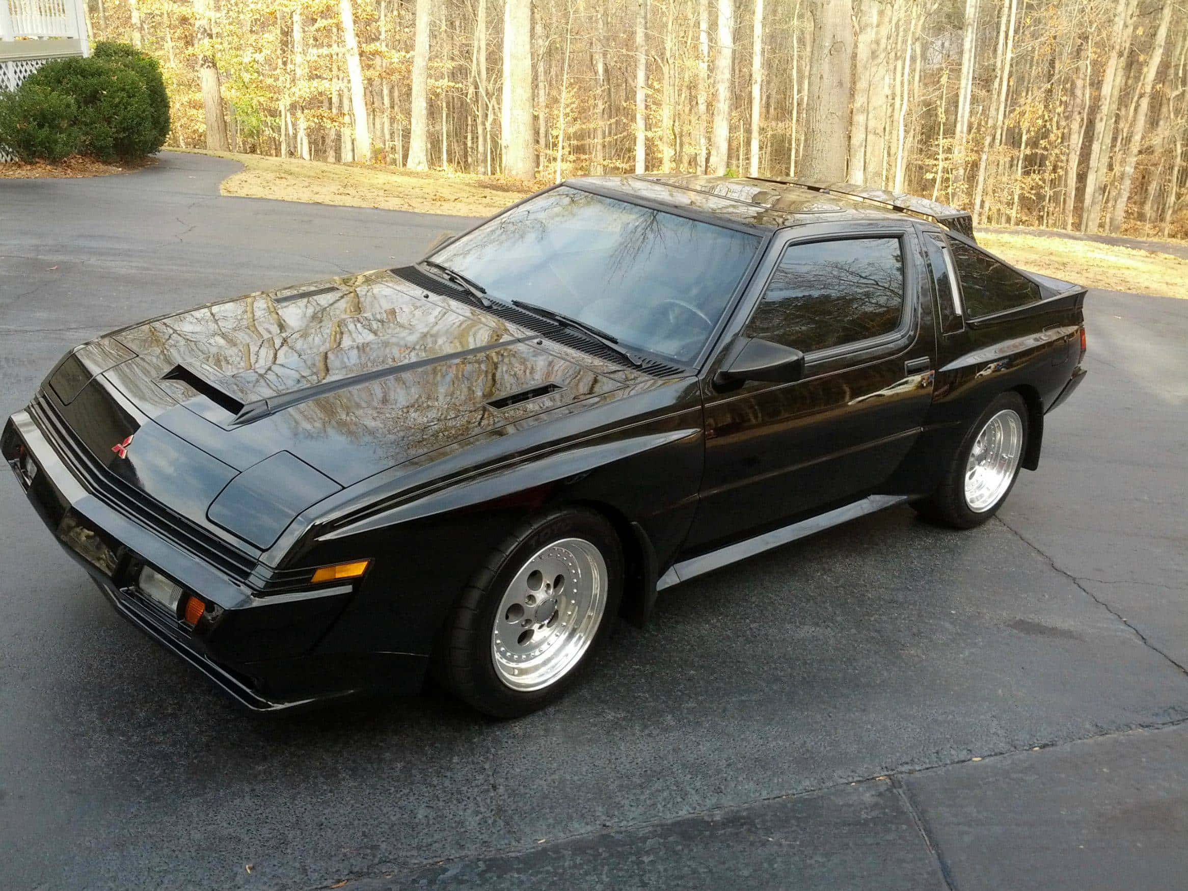 Mitsubishi Starion, sleek black, daylight, Full HD Desktop Wallpaper