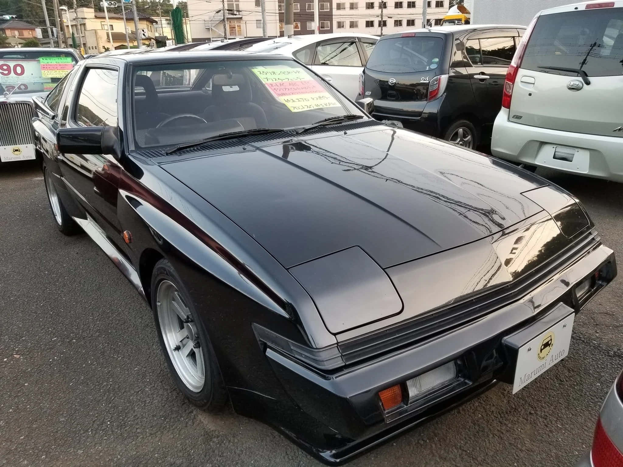 Mitsubishi Starion, sleek black, silver rims, Full HD Desktop Wallpaper