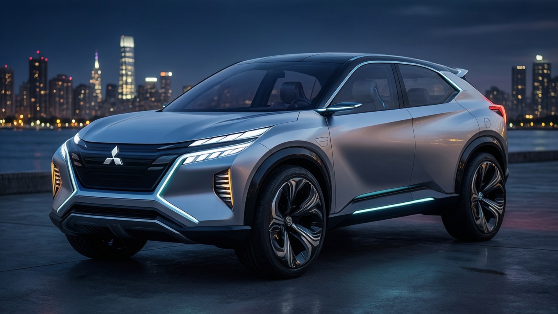 Mitsubishi, future mitsubishi ev, sleek silver, Full HD Desktop Wallpaper