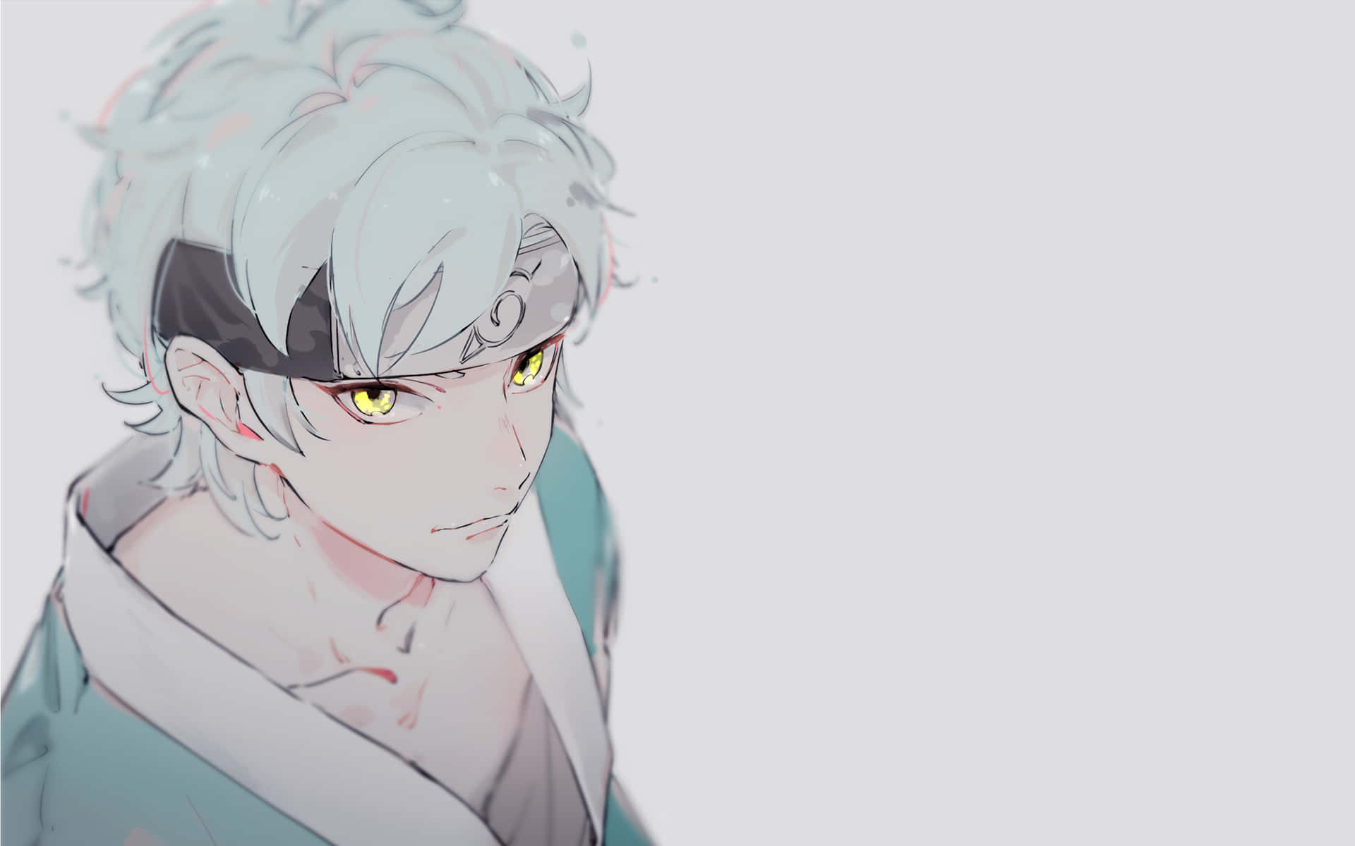 Mitsuki, silver hair, glowing yellow eyes, Full HD Desktop Wallpaper