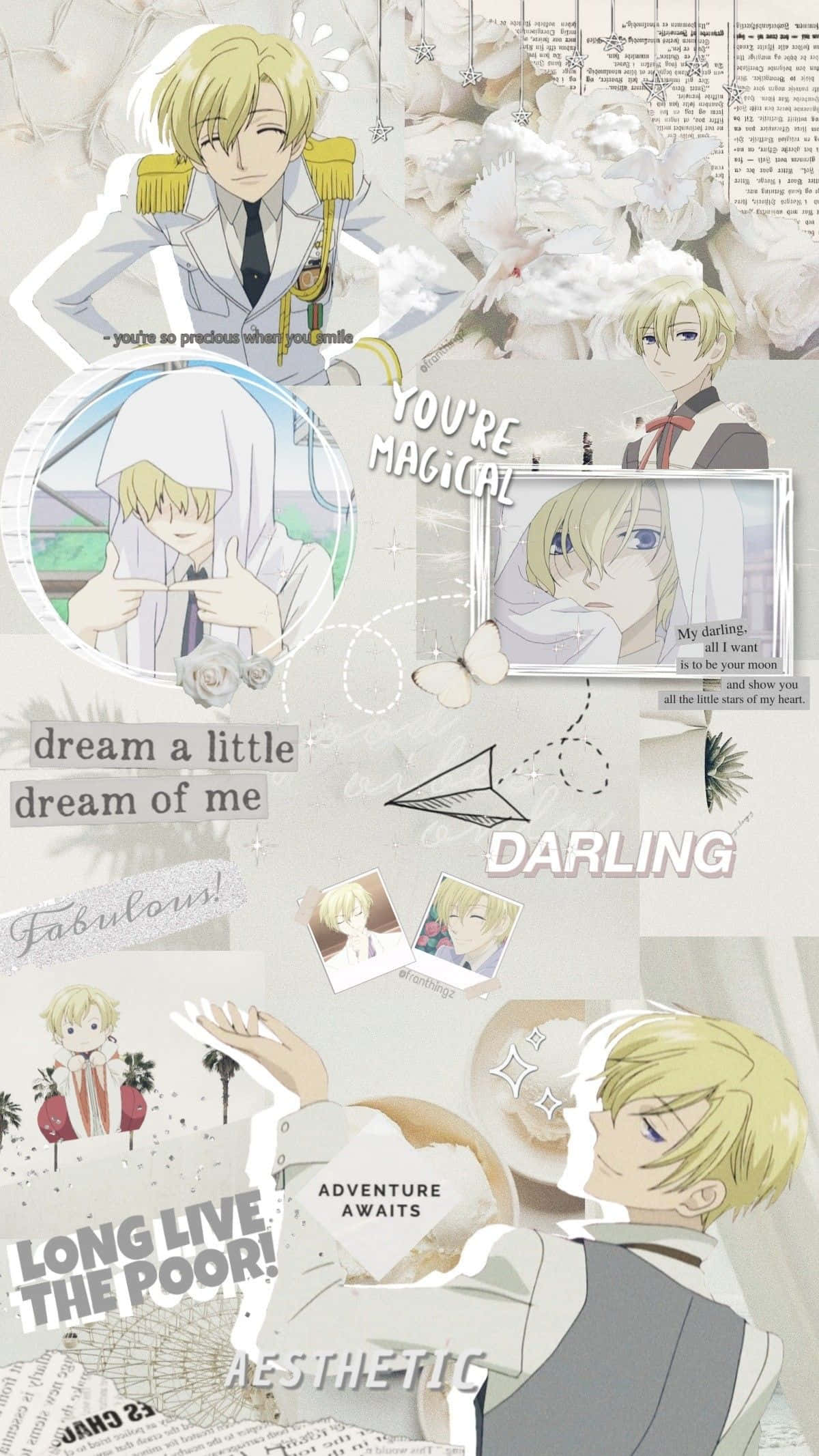 Mitsukuni Haninozuka, anime-style, blonde male, Full HD Phone Wallpaper