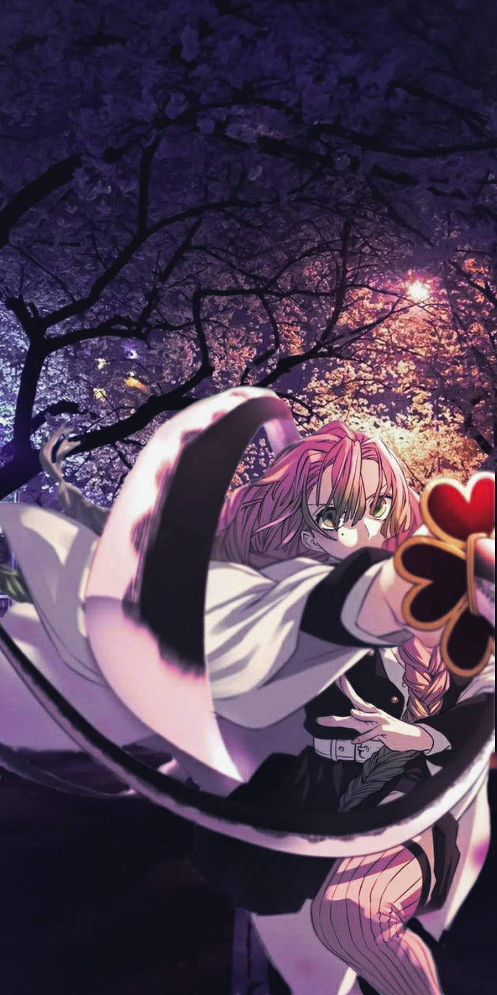 Mitsuri Kanroji, pink-haired anime girl, white kimono, HD Phone Wallpaper