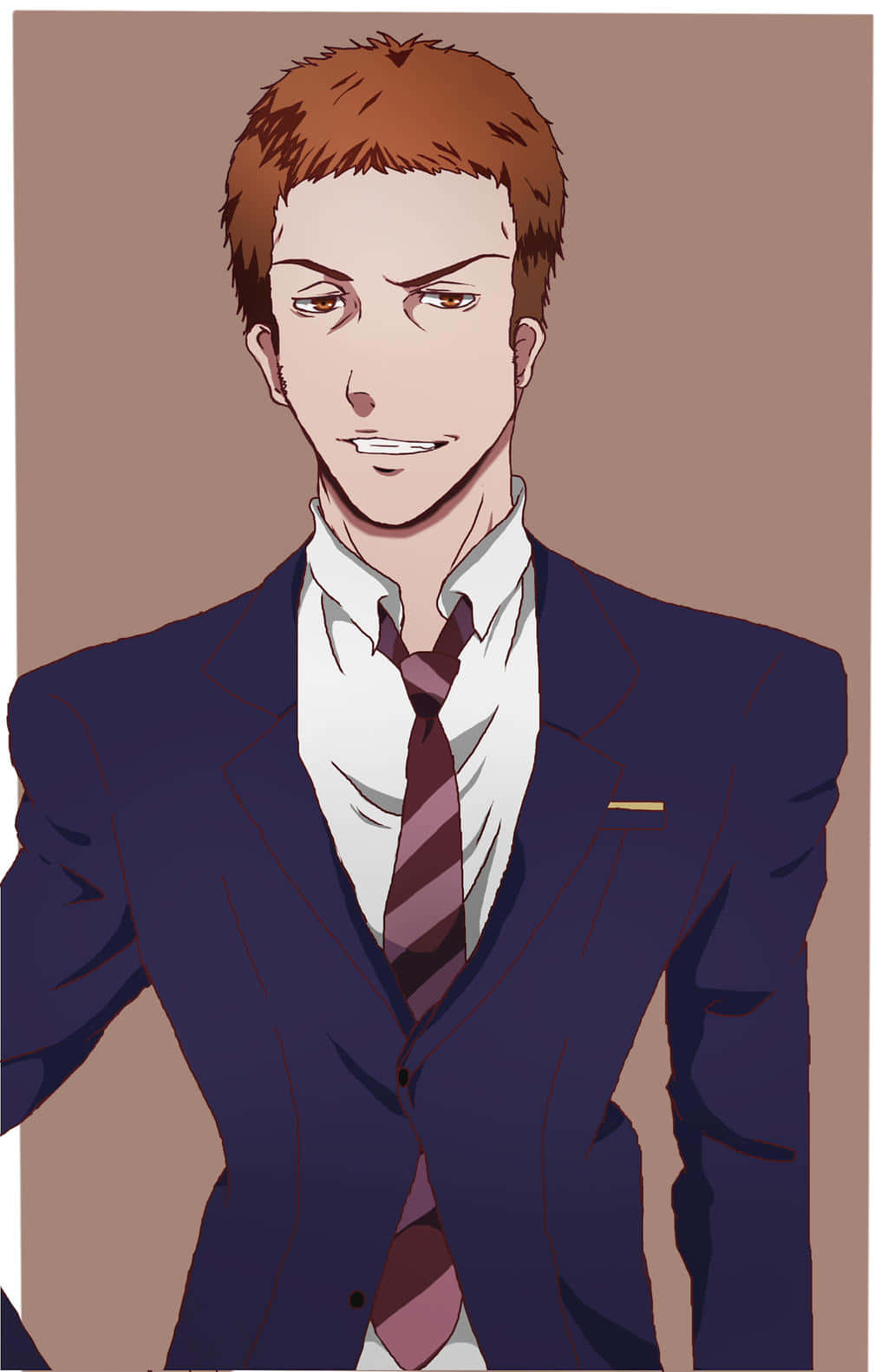 Mitsuru Sasayama, reddish hair, navy suit, HD Phone Wallpaper
