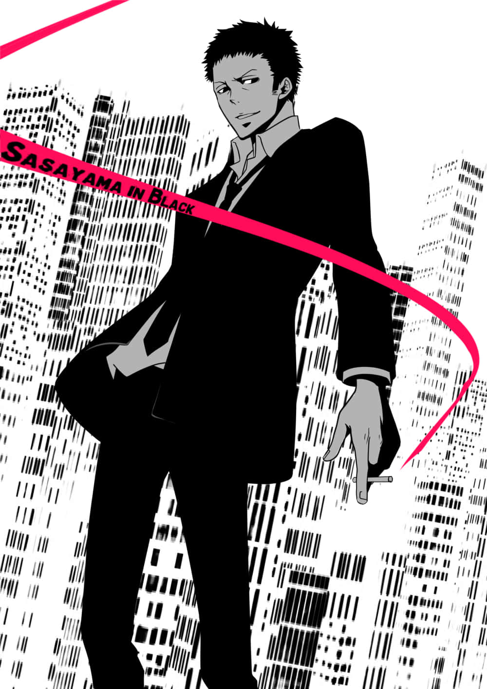 Mitsuru Sasayama, black suit, cigarette, HD Phone Wallpaper