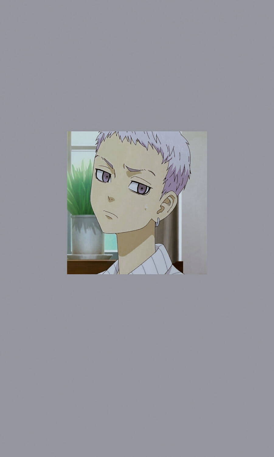 Mitsuya Takashi, short purple hair, serious expression, HD Phone Wallpaper