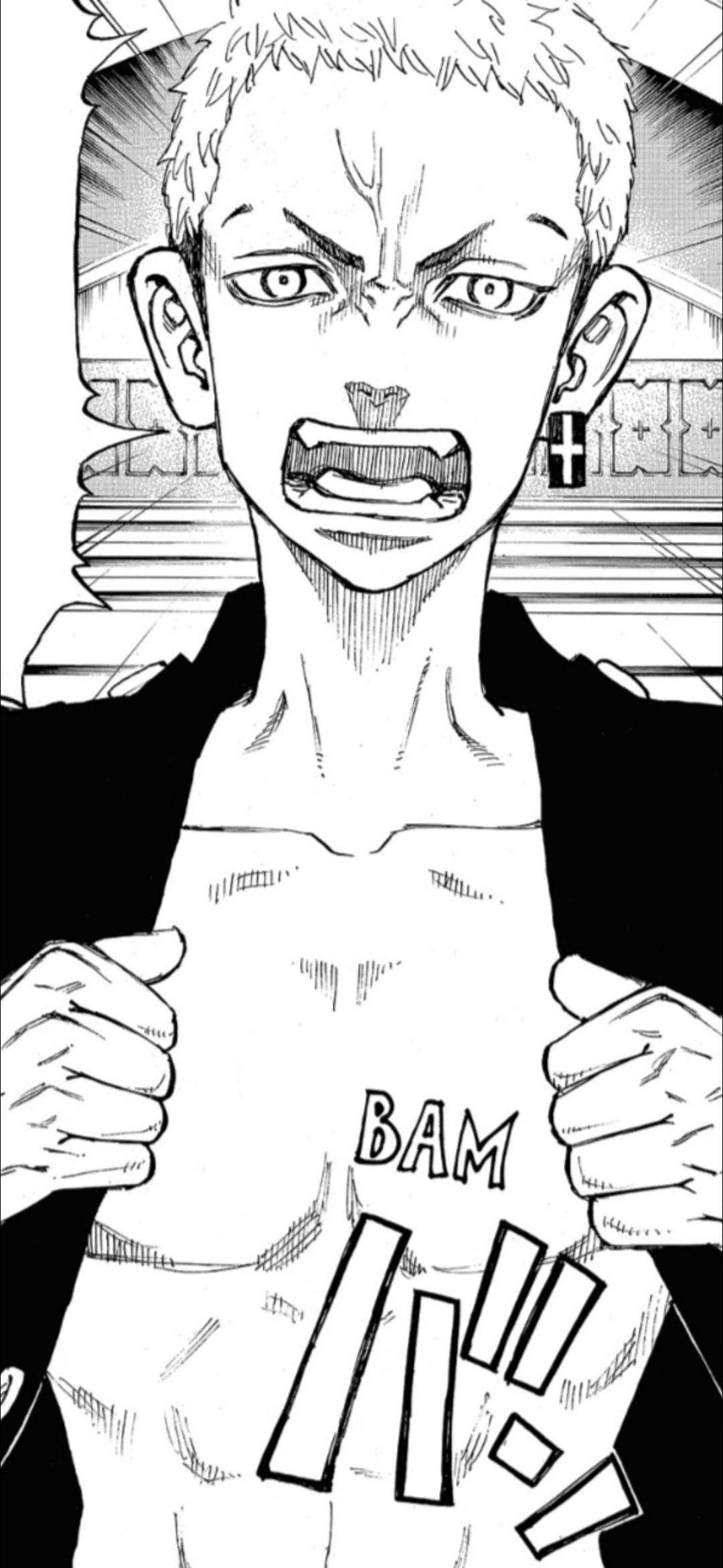 Mitsuya Takashi, manga panel, furious anime character, Full HD Phone Wallpaper