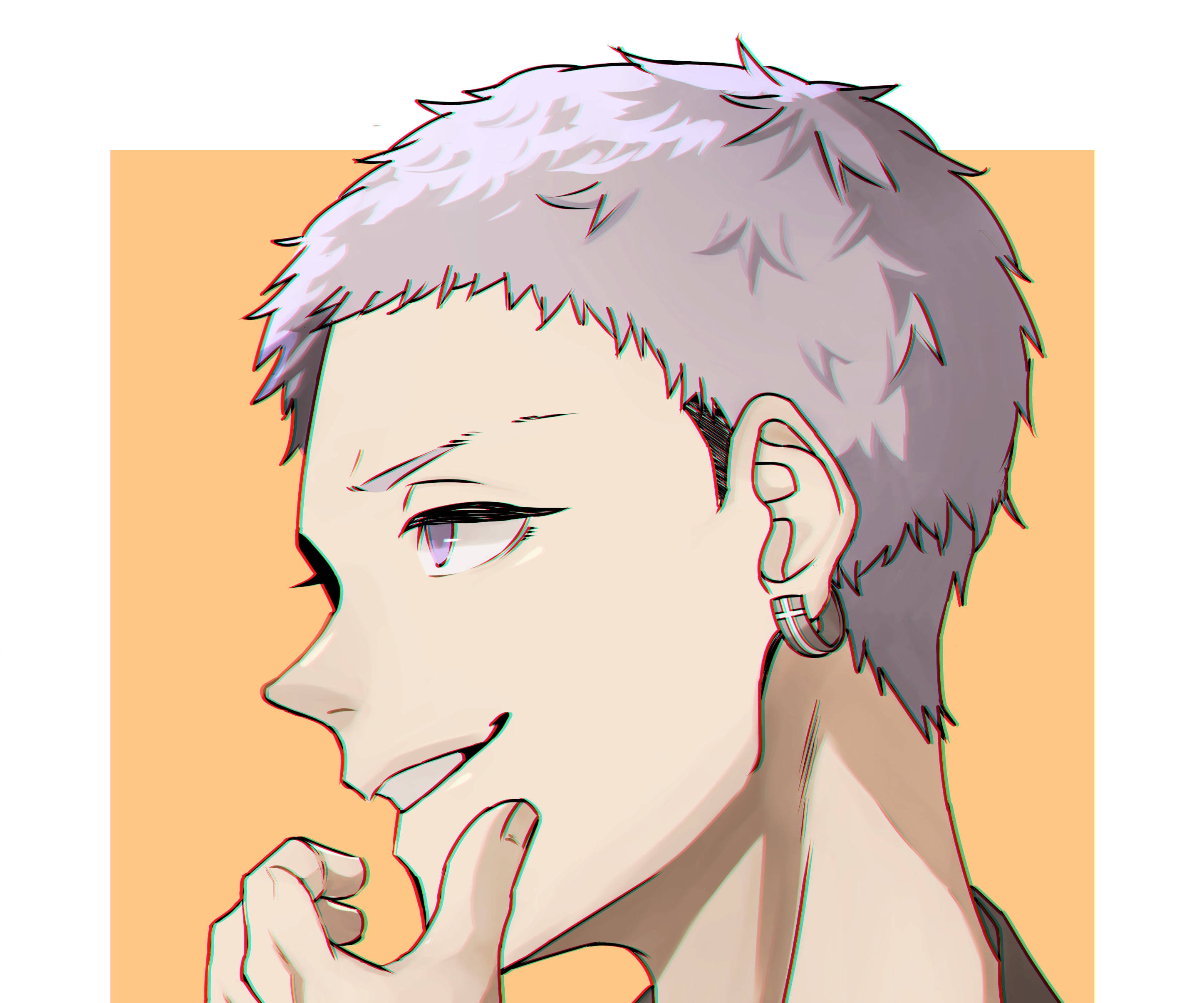 Mitsuya Takashi, spiky gray hair, purple eyes, 2K Desktop Wallpaper