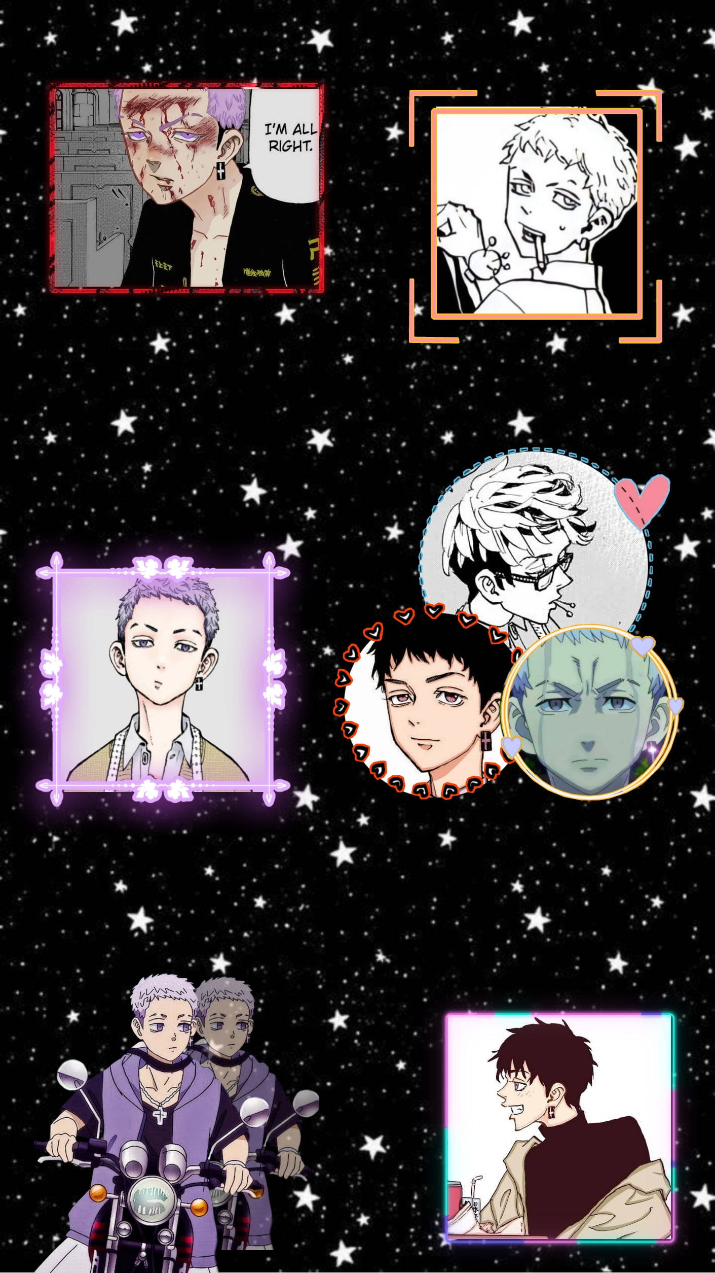 Mitsuya Takashi, starry night sky, anime characters, Full HD Phone Wallpaper